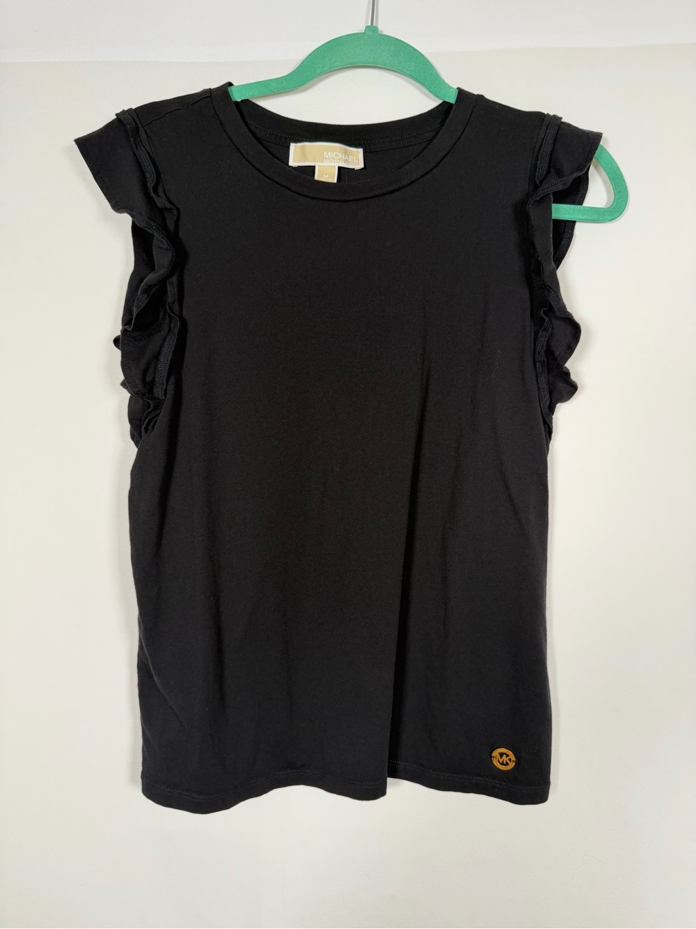 Michael Kors Black Ruffle Sleeve Top